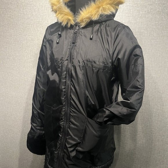 Fur Jacket  Ladies M hooded lined - Picture 6 of 8